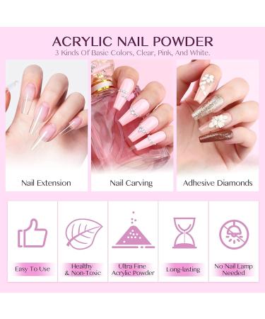 Saviland Acrylic Nail Kit - Complete Set for Beginners with 3 Colors, Drill Nails, Brushes - DIY Nail Extension & Carving - Buy Online on SooperMarket.com