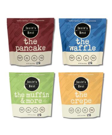 Josie's Best Gluten Free Mixes Variety Pack of Certified Gluten Free Baking Mixes. GF Pancake Mix Gluten Free Waffle Gluten Free Crepe Mix & Gluten Free All Purpose Blend (Top 9+ Allergen Free)