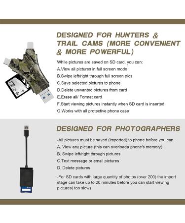 Trail Camera Viewer SD Card Reader - 4 in 1 Memory Card Reader for iPhone & iPad - View Hunting Game Camera Photos/Videos on Smartphone - Buy Online on SooperMarket.com