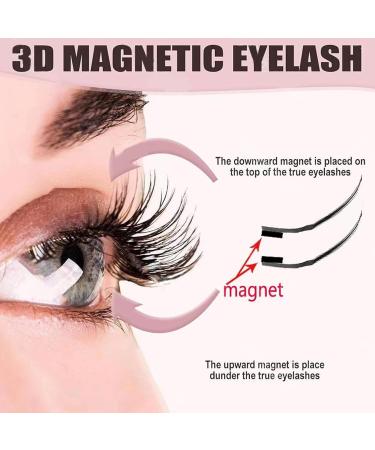 2 Pairs Reusable Magnetic Eyelashes Wispy Sandwich Magnetic Eyelashes without Eyeliner Magnetic Eyelashes Natural Look Magnetic Lashes Kit with Applicator Magnetic Cat Eye Lashes for Beginners - Buy Online on SooperMarket.com