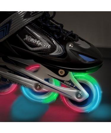 Xino Sports Kids Adjustable Inline Skates with LED Light Up Wheels - Blue Youth Big Kid Large - 5-8 - Buy Online on SooperMarket.com