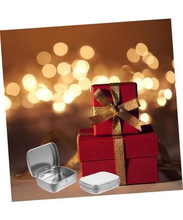 STOBOK 10pcs Boxes Mini Storage Tin Box The Christmas Candle Small Tin with Lid Storage Boxes with Lids Jar Silver 6.00X4.70X1.50CM - Buy Online on SooperMarket.com