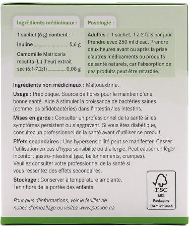 Pascoe - Markofruct Prebiotic Powder to stimulate the growth of healthy bacteria in the gut and the growth of intestinal bifidobacterial Made with Chamomile and inulin (Oligofructose) Dissolves in hot water to drink like a tea 30 x 6G Packets 6 g (Pack of - Buy Online on SooperMarket.com
