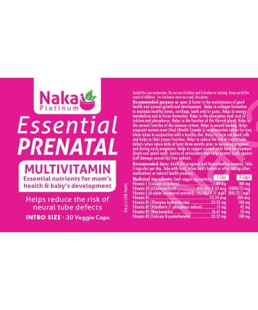 Naka Platinum Essential Prenatal - Multivitamin 30 Caps - Buy Online on SooperMarket.com
