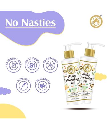 Mom & World Nourishing Baby Oil - Almond, Grapeseed, Wheatgerm, Olive & Coconut Oils - 200ml (MOMWLD03) - Buy Online on SooperMarket.com