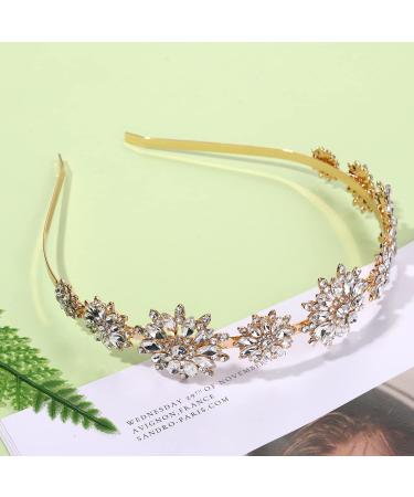 Sparkling Rhinestone Flower Crown Headband for Women & Girls - Bridal Wedding Hair Accessory - Buy Online on SooperMarket.com