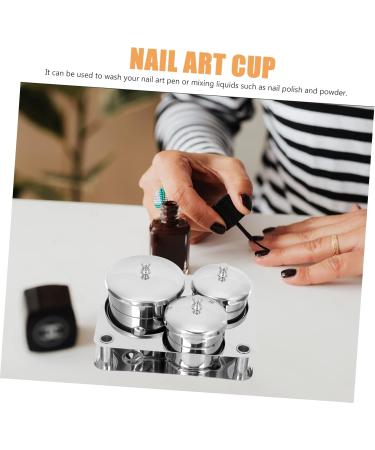 WOFASHPURET 1 Set Nail Accessories Nail Art Cup Dappen Dish Container with Lid Salon Stainless Steel Manicure Cup Nail Art Salon Stainless Steel Cup Nail Salon Stainless Steel Cup Mixing Cup - Buy Online on SooperMarket.com