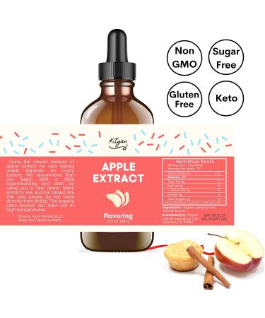 Apple Extract for Baking - Keto Friendly Flavoring for Pies, Muffins, Cupcakes, Candy & Beverages - Non GMO, Gluten Free, Sugar Free (2 oz 60 ml) - Buy Online on SooperMarket.com