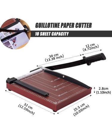 TAINSE Paper Cutter  Paper Trimmer 12 Cutting Length with Safety Blade Lock  10 Sheets Capacity  Heavy Duty Wooden Base  Paper Slicer Cutter for Home  Office - Wood - Buy Online on SooperMarket.com