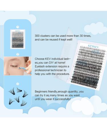 D-Mix 20D+40D+50D Cluster Lashes D Curl 10-18mm - 300 Pcs Individual Eyelash Clusters for DIY Lash Extension - Natural Volume Look - Easy to Apply at Home - Buy Online on SooperMarket.com