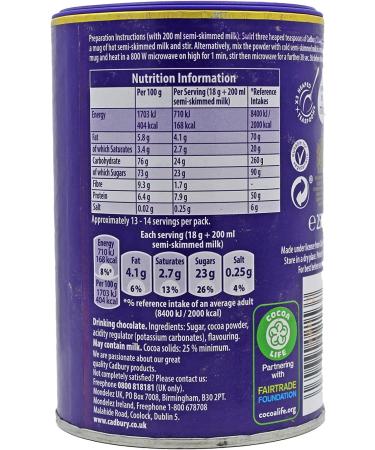 Cadburys Original Drinking Hot Chocolate 250g - Pack of 3 - Buy Online on SooperMarket.com