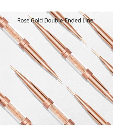 6pcs Professional Nails Art Brushes Set Double Ended Nail Striping Brush Thin Brushes For Gel Polish Pen Dotting Tool Drawing Small Details - Buy Online on SooperMarket.com