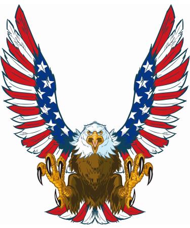 Dopetattoo 6 sheets Temporary Tattoos for Men and Women Usa Eagle Fake tattoos for Women Neck Arm Chest