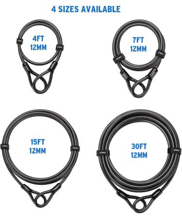 Titanker 4FT Bike Cable Lock - Heavy Duty Security Steel Cable with Vinyl Coating - Buy Online on SooperMarket.com