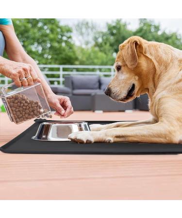 Emwel Dog Food Mat Silicone Dog Bowl Mat Non-Slip Cat And Dog Feeding Mat Waterproof Dog Placemat L (47 * 30) black 180g - Buy Online on SooperMarket.com