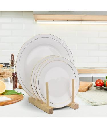 ChengFu Bamboo Baby Plate Holder | Kitchen Cabinet Organizer for Baby Dishes and Utensils - Buy Online on SooperMarket.com