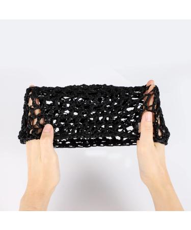 Etercycle 2-Piece Black Mesh Crochet Hair Net Snoods - Soft Rayon Knit Crochet Hair Cover for Women - Buy Online on SooperMarket.com
