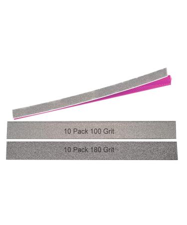 IDo Beauty Quality Disposable Stick on Nail File (10x 100) and (10x 180) Grit Manicure Pedicure Salon emery board files Artificial nails