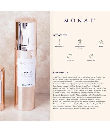 MONAT Rewind Age Control Nectar | Fast Absorbing Hydrating Serum | Anti-Aging Face Cream with AHA & Hyaluronic Acid - 30 ml - Buy Online on SooperMarket.com