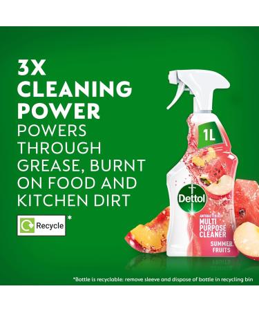 Dettol Antibacterial Cleaning Spray Summer Fruits 1L - Kills 99.9% of Germs - Fresh Summer Scent - Buy Online on SooperMarket.com
