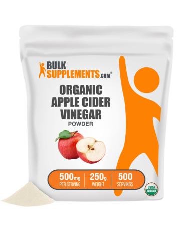 BULKSUPPLEMENTS.COM Organic Apple Cider Vinegar Powder - ACV for Digestive Support - Soy Free Powder - 500mg per Serving, 500 Servings (250 Grams - 3.5 oz) 8.8 Ounce (Pack of 1)