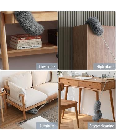 Extendable Microfiber Feather Duster - 100 inch Long Handle Dusting Tool for All-Round Home Cleaning - Gray - Buy Online on SooperMarket.com
