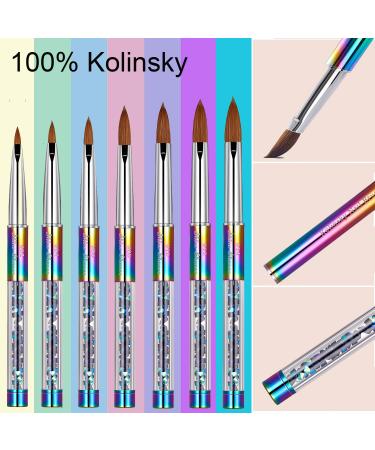 Shine Chance Size 8 Acrylic Nail Brush - 100% Real Kolinsky Art Brush for Acrylic Powder Application - Handmade Manicure Tool for Professional and Beginners - Buy Online on SooperMarket.com