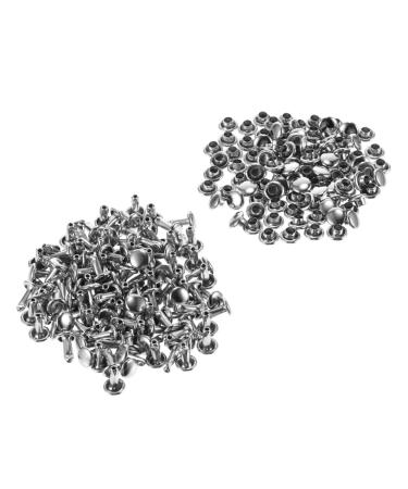 STOBOK Punk Jacket 100 Sets Flat Rivet Vintage Decor Leather Crafts Repair Rivet Flower Beads Rivets for DIY Bags Claws