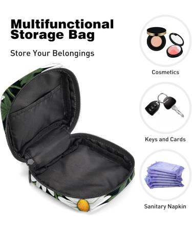 Daisies Green Leaf Sanitary Napkin Storage Bag | Menstrual Cup Pouch | Nursing Pad Holder | Portable Period Bag for Women & Teen Girls - 1Pcs, Multi-colored - Buy Online on SooperMarket.com