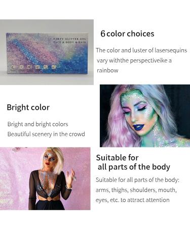 6 Colors Glitter Set - 180ML Arts & Crafts Supplies | Festival Makeup Nail Face & Hair Glitter - Sequin Pigment Powder for Creative Projects - Buy Online on SooperMarket.com
