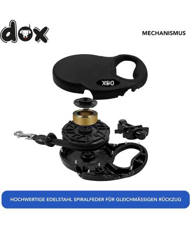 Buy DDOXX Black Dog Leash - Reflective Nylon Bite-Proof 4M Up to 10kg - Stable Roller Break & Lock System | International Shipping - Buy Online on SooperMarket.com