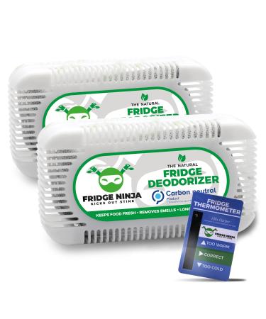 Natural odor neutralizer for the refrigerator - double pack refrigerator smell smell with activated carbon from against stench and smell moisture reusable refrigerator deodorant white 1 piece (2 pack) white