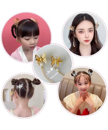 Flymind 6Pcs Moving Butterfly Tassel Hair Clips Elegant Antique Side Clip for Women & Girls (Silver) - Buy Online on SooperMarket.com