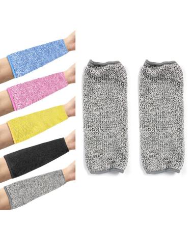 Gfryerty 5 Pair Cut and Burn Resistant Sleeves Arm Sleeves Forearm Protectors for Thin Skin and Bruising 21CM mixed colors
