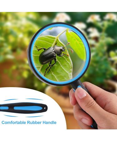 Premium 10X Magnifying Glass Large Magnifying Glass for Kids Seniors Magnifying Glasses for Close Work Loupe Magnifier for Reading 3 Inch Magnifying Lens Rubber Handle with Hole Design - Buy Online on SooperMarket.com