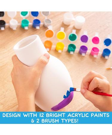 Paint Your Own Ceramic Pottery Kit for Kids | Fun Staycation Activity | Flower Pot, Vase & Bowl | Ages 6-9 - Buy Online on SooperMarket.com