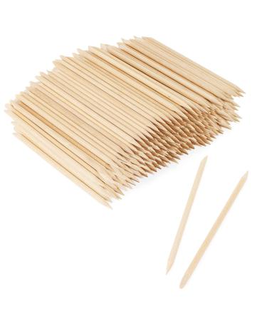 LEXININ 1000 PCS 4.5 Inch Wood Cuticle Pusher  Double Heads Wooden Cuticle Sticks  Wood Orange Nail Sticks for Manicure Pedicure
