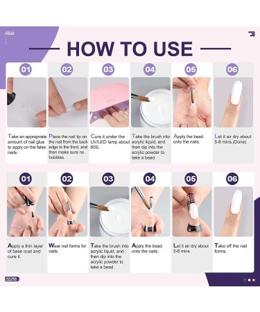 Movoran Acrylic Nail Kit for Beginners - 3 Colors Powder & Liquid Set with Brush Cleaner - Ideal for Nail Extension - Professional Nail Kit for Everything - Buy Online on SooperMarket.com