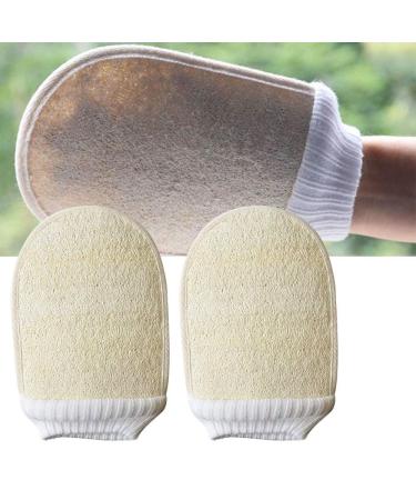 LATRAT 2 Pieces Exfoliating Loofah Gloves Spa Body Scrub Gloves Dead Skin Remover Sauna Glove for Men Women