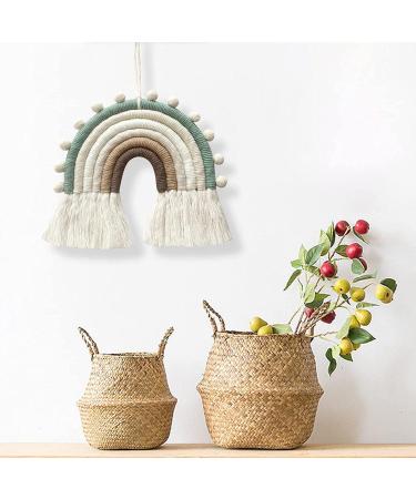Rainbow Macrame Wall Hanging for Nursery Decor - Handmade Cotton Tassel for Kids Room (Beige) - Buy Online on SooperMarket.com