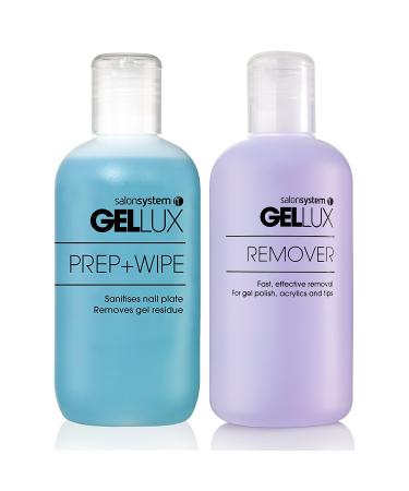 Salon System Gellux Profile Ultra Violet Gel Systems Prep Plus Wipe and Remover Acetone 250ml