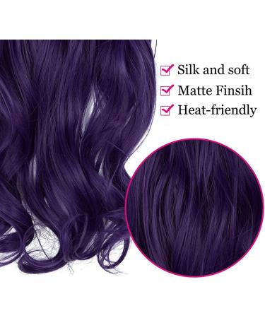 OMGREAT Halo Hair Extensions 18 Inch Curly Wavy Invisible Wire Deep Purple - 4.2 Oz | Women's Secret Crown Hairpiece - Buy Online on SooperMarket.com