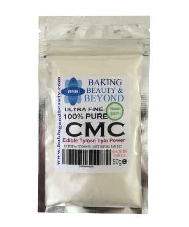Baking Beauty and Beyond Powerful Edible Tylose Tylo Pure CMC Powder - Gum Tragacanth Glue Powder for Fondant Gluten Free Gum Powder Perfect for Cake Frosting Icing Sugar Paste - 50gm 50 g (Pack of 1)