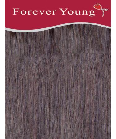 Forever Young UK Clip In Remy Human Hair Extensions Half Head Medium Brown 18" Length