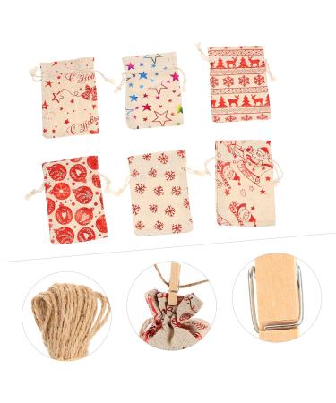 KOMBIUDA 24pcs Countdown Candy Bag Burlap Bags 24 Days Christmas Advent Bags Christmas Candy Bag Wreath - Buy Online on SooperMarket.com