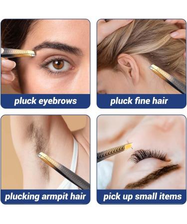 Andibro Eyebrow Hair Removal Tweezers Stainless Steel Precision Eyebrow Pluckers Non-Slip Handles No Gaps Professional Flat Tip for Ingrown Facial Hair Lashes Home Men Women Beauty Salon(slanted tip) - Buy Online on SooperMarket.com