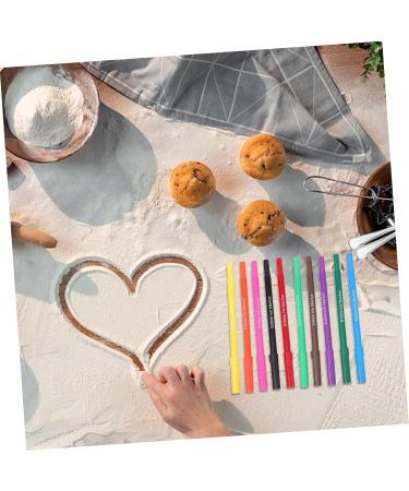 PLAFOPE 10pcs Baking Pen Marker Pen Fine Tip Edible Pen Food Coloring Marker Colored Gel Pens Plastic - Buy Online on SooperMarket.com