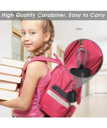 Jollsung Travel Size Hand Sanitizer Bottle Case Holder - 60ML/2 oz Flip Cap Reusable Bottles with Carabiner - Black - Buy Online on SooperMarket.com