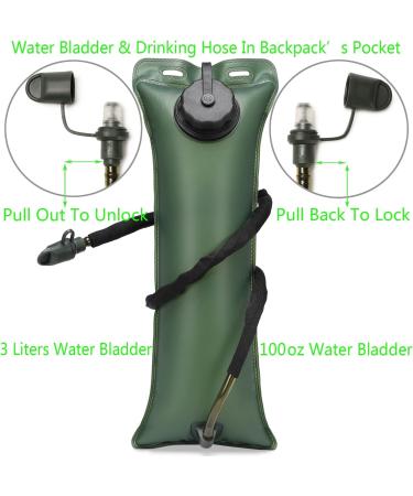 ATBP Tactical 3L Hydration Pack - Military Grade Water Bladder Backpack - Leakproof for Running, Cycling, Hiking - Black - Buy Online on SooperMarket.com