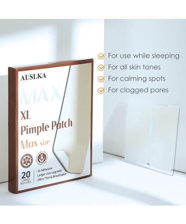 AUSLKA Large Blemish Pimple Patches (20 Strips) - Hydrocolloid Spot Dots for Blemishes - XL Ultra Thin 20 Count - Buy Online on SooperMarket.com